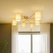 Lindby Pellinora loftlampe, nikkelfarve/hvid