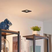Lindby downlight Thorid, sort, 10 x 10 cm, sæt med 10, GU10
