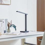 Lindby LED genopladelig skrivebordslampe Rylas, sort, USB, CCT
