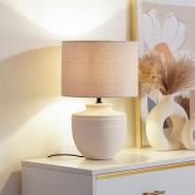 Lindby bordlampe Thalassia, beige, Ø 30 cm, keramik