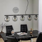 Lucande Sotiana hængelampe, 5 glaskugler, sort