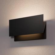 Lucande udendørs LED-væglampe Meja, sort, metal, IP54