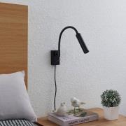 Lucande Anaella LED-væglampe, sort, 47 cm
