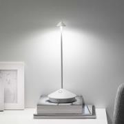 Zafferano Pina 3K genopladelig bordlampe IP54 hvid