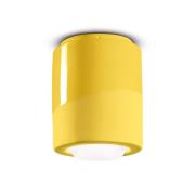 Loftslampe PI, cylindrisk, Ø 12,5 cm gul