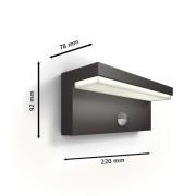 Philips LED udendørs væglampe Bustan UE, sensor, 4.000 K