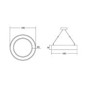 BRUMBERB Biro Circle Ring5 direkte DALI, Ø 45 cm, hvid, 4000K