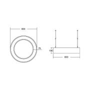 BRUMBERG Biro Circle Ring10 op/ned Ø 60 cm DALI sølv 830