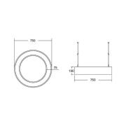 BRUMBERG Biro Circle Ring10 direkte Ø 75 cm DALI sort 830