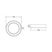 BRUMBERG Biro Circle Ring Loft 75 cm 50 W tænd/sluk sølv 830