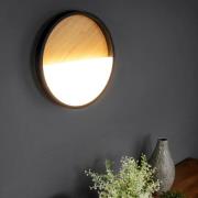Vista LED-væglampe, lyst træ/sort, Ø 30 cm