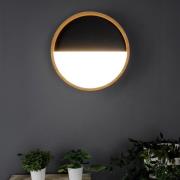 Vista LED-væglampe, sort/lyst træ, Ø 30 cm