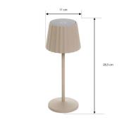 Lindby genopladelig LED-bordlampe Esali, sandbeige, sæt med 3 stk