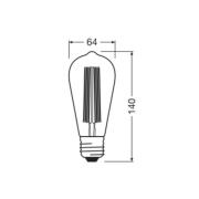 OSRAM LED Vintage 1906 Edison, grå, E27, 11 W, 818, dæmpbar