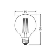 OSRAM LED Vintage 1906, G80, E27, 7,2 W, guld, 2.400 K, dim.