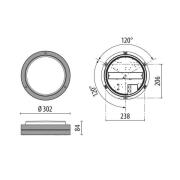 Bliz Round 30 LED-væglampe 30 W, 3.000 K, antracit