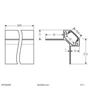 EVN APFL4 alu-flisekantprofil udv. 200 cm x 3,8 cm