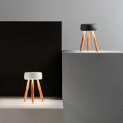 OLEV Drum designer-bordlampe, batteri, træ/sort