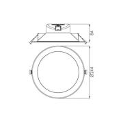 Acrux 195 LED-indbygningslampe, hvid, Ø 24,4 cm