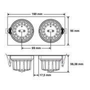 SLC DL04 Square X2 LED-lampe 3000K sort