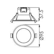 Indbygget loftlampe med LED Acrux, Ø 9 cm, sort, CCT