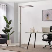 Prios Taronis LED-gulvlampe til kontoret, lysdæmper, sølv