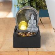 Fontana LED-springvand, antracit/grå, buddha