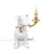 Rio deko LED-bordlampe, hund i hvid