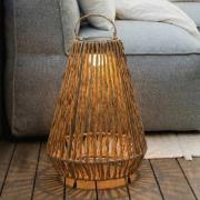 Lindby LED-solcellelampe Amaria, rattan, lys, Ø 27 cm