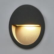Lucande LED-vægindbygningslampe Loya, Ø 11,5 cm, grå, IP54