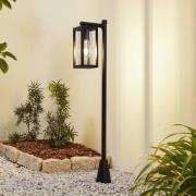 Lucande Siveta vejlampe, 100 cm høj, sort, E27, IP65