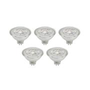 Prios LED-reflektor GU5.3 4.9W 500lm 36° klar 840 sæt med 5 stk