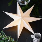 Livlig dekorativ stjerne, hængende, hvid, Ø 60 cm