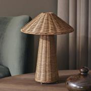 ferm LIVING bordlampe Dou, rattan, jern, højde 40 cm