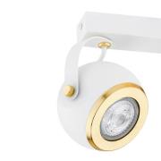 Loftspot Kos Plus, 2 lyskilder, messing/hvid