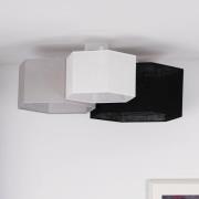 Euluna loftlampe Emil, tekstil sort/grå/hvid, 3 lyskilder