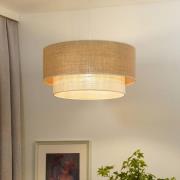 Euluna hængelampe Boho Jute, naturbrun/hvid, Ø 45 cm