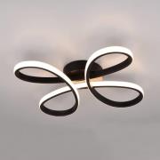 Fly LED-loftslampe, mat sort, 3.000 K, 40 cm x 40 cm