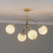 Euluna loftlampe Karda, guldfarvet, 4 lyskilder