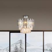 Loftlampe Aspen metal kromfarvet, glaskrystaller, Ø 45 cm