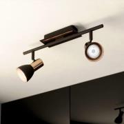 Barnham LED loftspot, længde 39,5 cm, sort/kobber