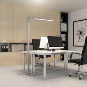 Arcchio LED-gulvlampe til kontor Susi, sæt med 2, sølv, sensor