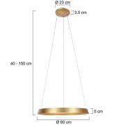 Ringlux LED-hængelampe, 1 lyskilde, guldfarvet, metal