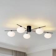 Lindby Valisa loftslampe, sort, 5-lys