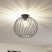 Lindby loftlampe Danika, Ø 40 cm, sort, metal