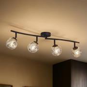 Lindby Valentina loftlampe, grå/sort, 4 lyskilder, glas