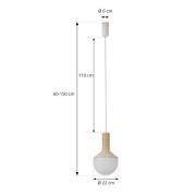 Lucande hængelampe Florine, beige/opal, keramik, glas