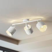 Lindby loftslampe Aralena, hvid, 3 lyskilder, længde 70,5 cm
