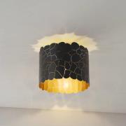 Lindby Aralena loftslampe, sort/guld, metal, Ø 26 cm