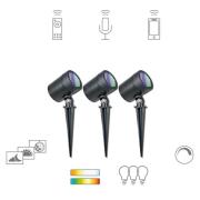 Müller Licht LED udendørs spotlight tint Flores, sæt med 3 stk